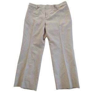 Banana Republic Linen Pants Women 16S Tan Trouser‎ Linen Blend Casual Flat Front